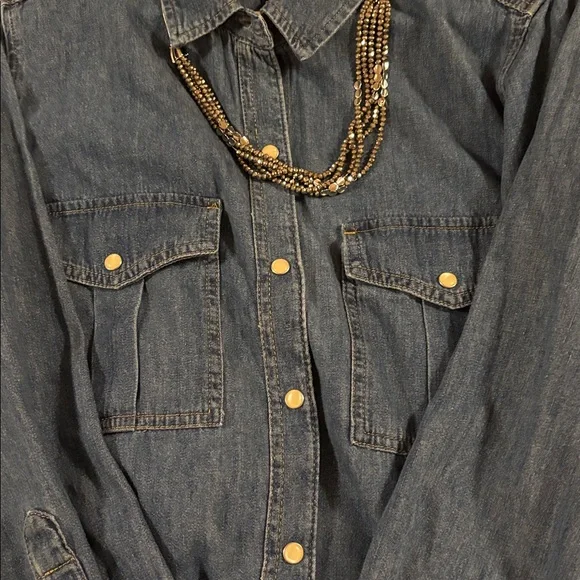 Classic GAP Blue Denim Shirt Dress - Picture 3 of 5
